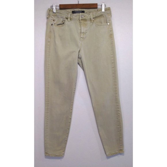 Liverpool Women's The Ankle Skinny Fitted Mid-Rise Classiccore Yellow/Green Sz 8 - Picture 1 of 11
